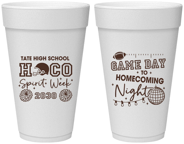 Personalized Homecoming 20 oz Foam Cups - Spirit Week | 330013