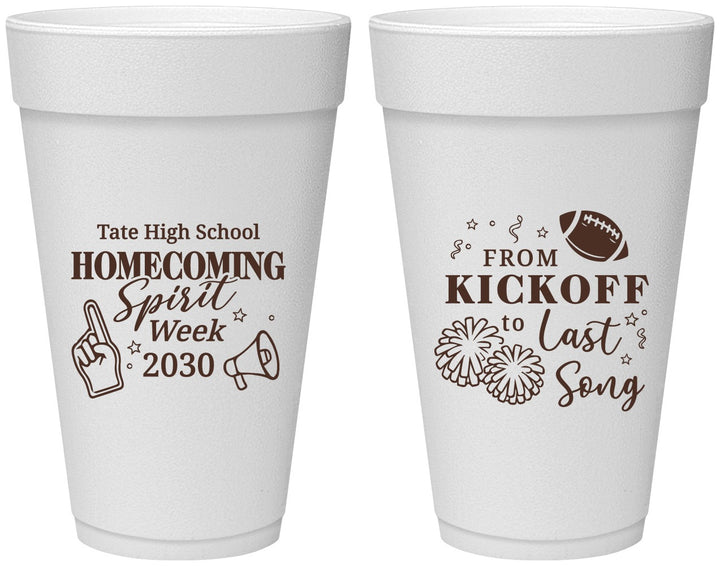 Personalized Homecoming 20 oz Foam Cups - Spirit Week | 330019