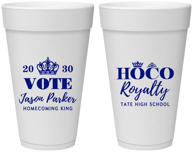 Personalized Homecoming 20 oz Foam Cups - Hoco King Vote | 330021