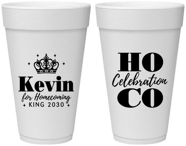 Personalized Homecoming 20 oz Foam Cups - Hoco King Vote | 330023