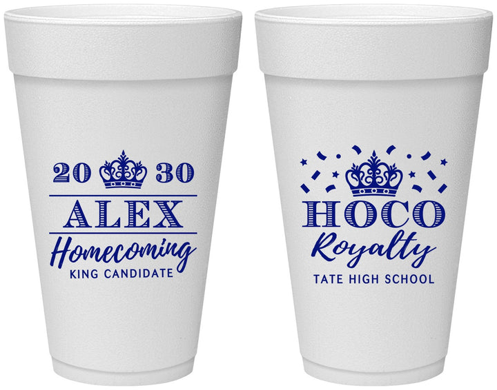 Personalized Homecoming 20 oz Foam Cups - Hoco King Vote | 330025