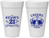 Personalized 21st Birthday 20 oz Foam Cups - Cheers To Twenty One Years | 340000
