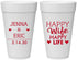 Personalized Wedding 20 oz Foam Cups - Happy Wife Happy Life | 393