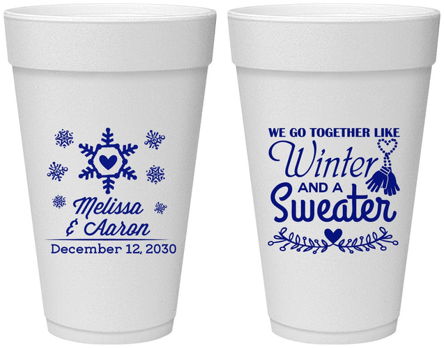 Personalized Wedding 20 oz Foam Cups - Christmas Winter | 399