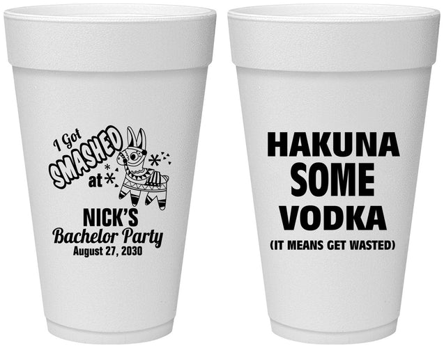 Personalized Bachelor Party 20 oz Foam Cups - Fiesta Mexican | 40004
