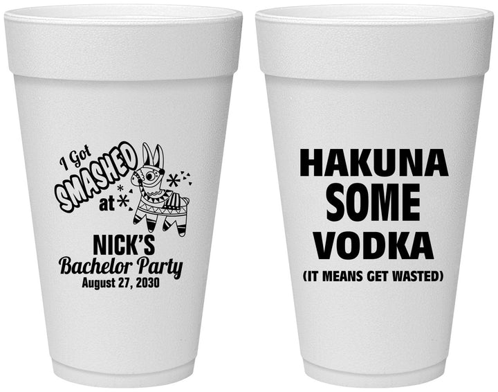 Personalized Bachelor Party 20 oz Foam Cups - Fiesta Mexican | 40004