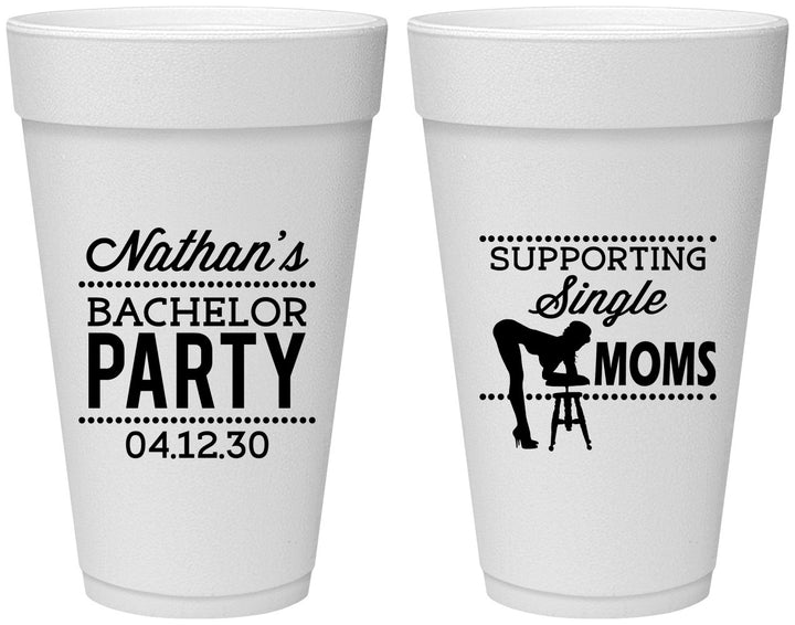 Personalized Bachelor Party 20 oz Foam Cups - Strip Club | 40006