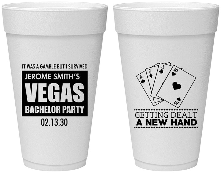 Personalized Bachelor Party 20 oz Foam Cups - Las Vegas | 40026