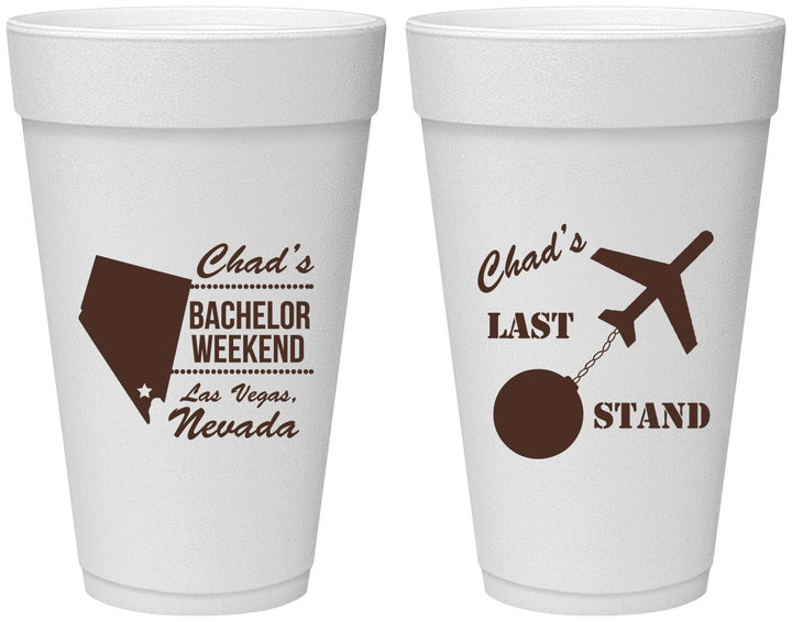 Personalized Bachelor Party 20 oz Foam Cups - Last Stand | 40034