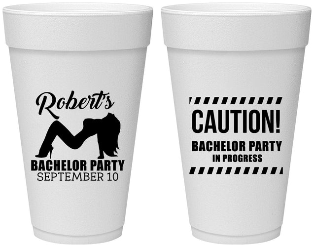 Personalized Bachelor Party 20 oz Foam Cups - Strip Club | 40037