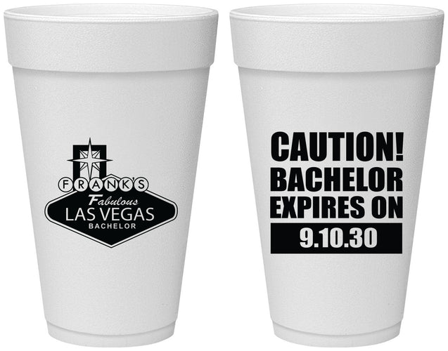 Personalized Bachelor Party 20 oz Foam Cups - Las Vegas | 40056