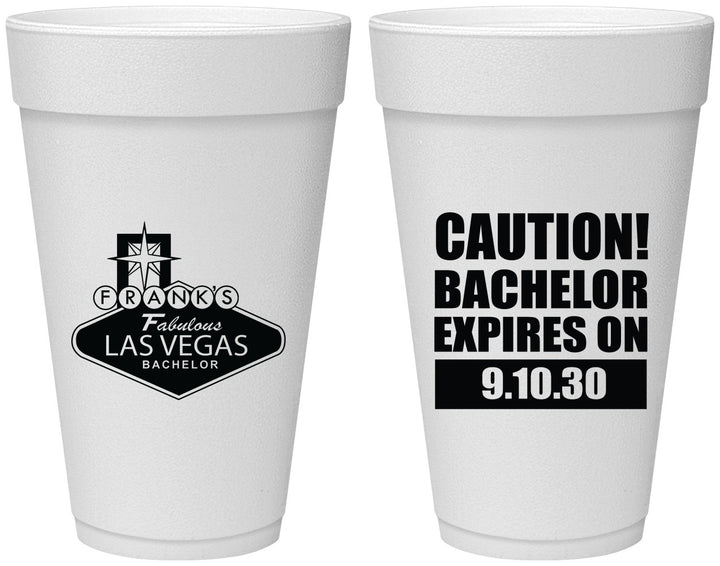 Personalized Bachelor Party 20 oz Foam Cups - Las Vegas | 40056
