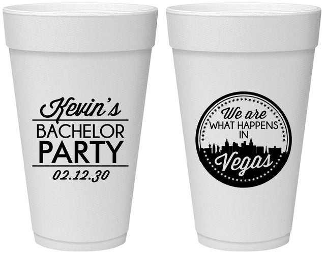 Personalized Bachelor Party 20 oz Foam Cups - Last Vegas | 40060