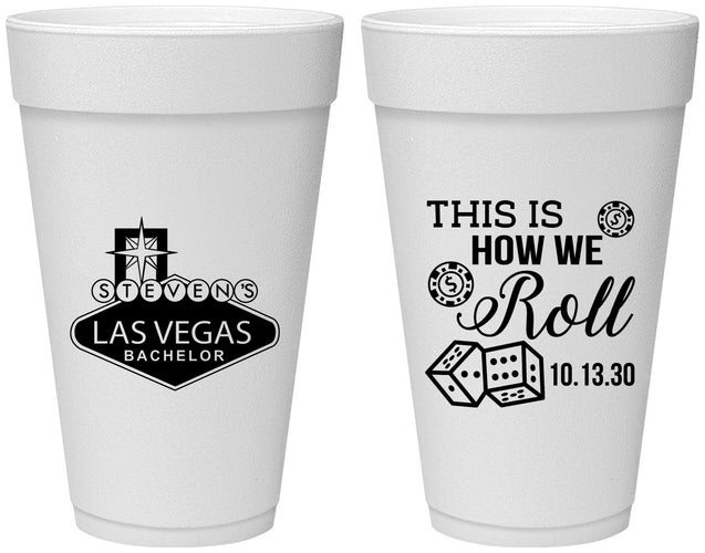 Personalized Bachelor Party 20 oz Foam Cups - Last Vegas | 40061