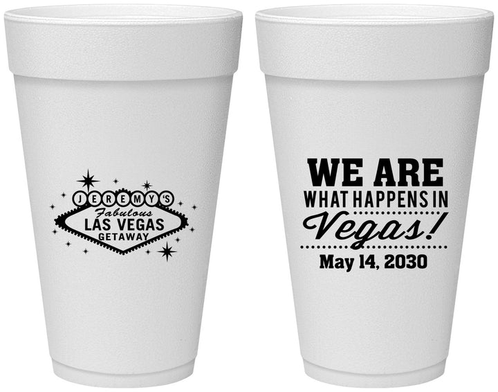 Personalized Bachelor Party 20 oz Foam Cups - Las Vegas | 40066