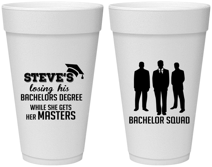 Personalized Bachelor Party 20 oz Foam Cups - Squad | 40068