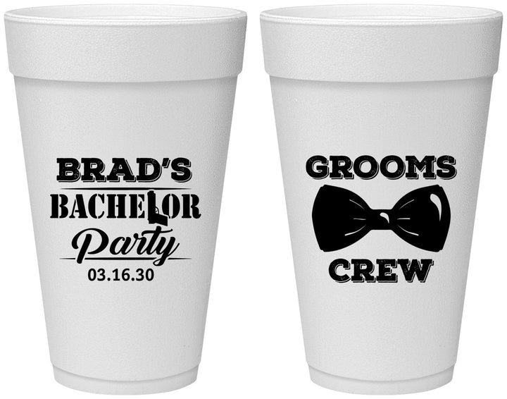 Personalized Bachelor Party 20 oz Foam Cups - Grooms Crew | 40070