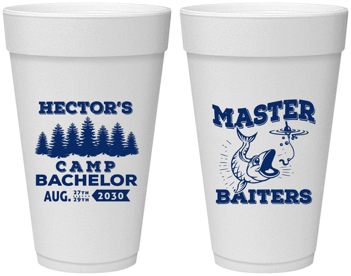 Personalized Bachelor Party 20 oz Foam Cups - Fishing | 40081