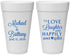 Personalized Wedding 20 oz Foam Cups - Love Laughter Happily | 432