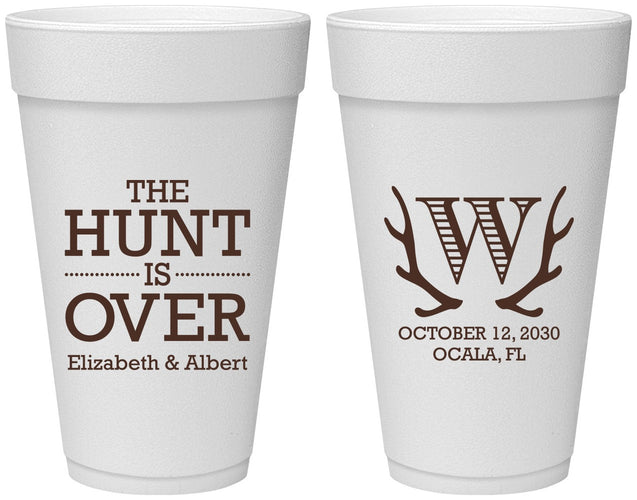 Personalized Wedding 20 oz Foam Cups - Monogram | 442