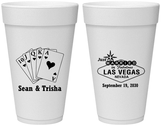 Personalized Wedding 20 oz Foam Cups - Las Vegas | 453