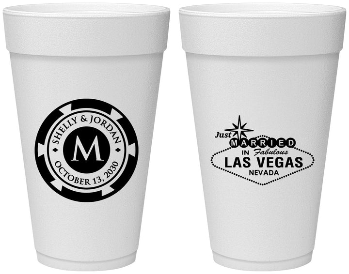 Personalized Wedding 20 oz Foam Cups - Las Vegas | 454