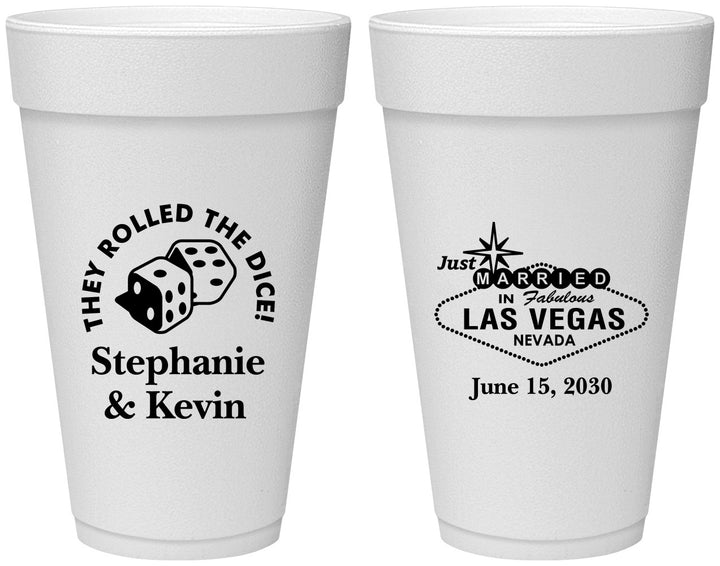 Personalized Wedding 20 oz Foam Cups - Las Vegas | 455