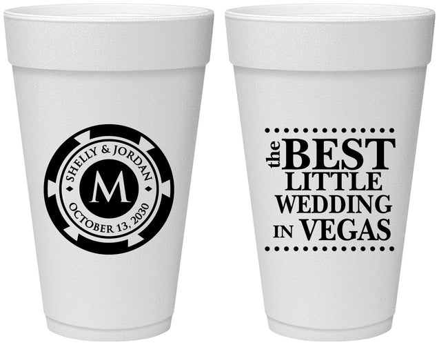 Personalized Wedding 20 oz Foam Cups - Las Vegas | 457