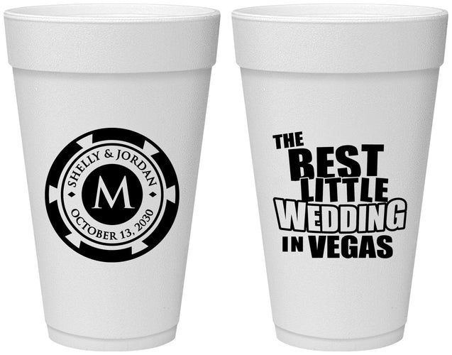 Personalized Wedding 20 oz Foam Cups - Las Vegas | 458