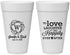 Personalized Wedding 20 oz Foam Cups - Love Laughter Happily | 461