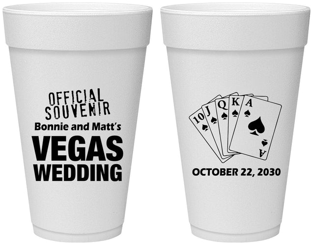 Personalized Wedding 20 oz Foam Cups - Las Vegas | 465