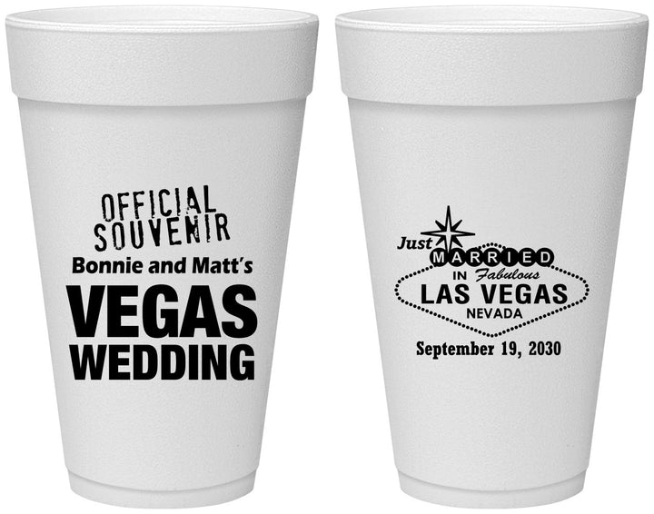 Personalized Wedding 20 oz Foam Cups - Las Vegas | 466