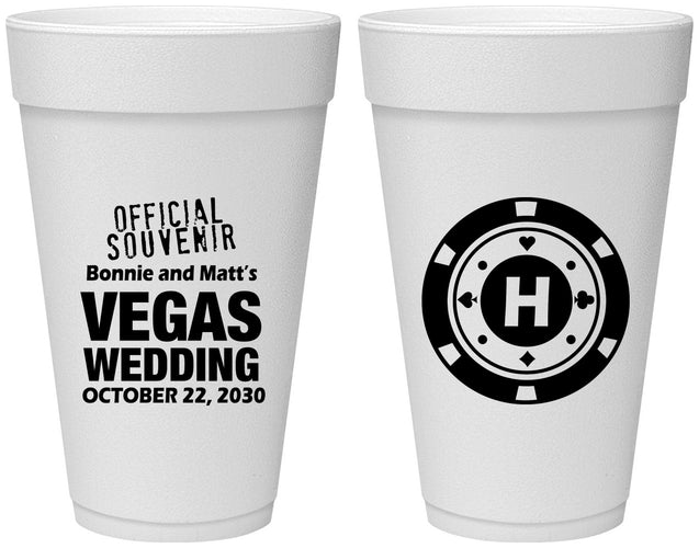 Personalized Wedding 20 oz Foam Cups - Las Vegas | 467