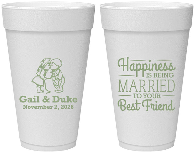 Personalized Wedding 20 oz Foam Cups - Best Friend | 499