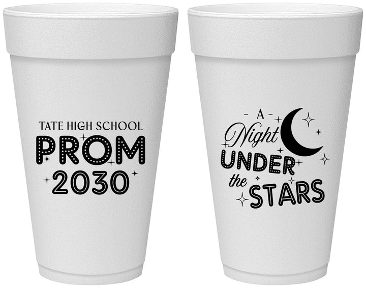 Personalized Prom 20 oz Foam Cups - A Night Under The Stars | 50004