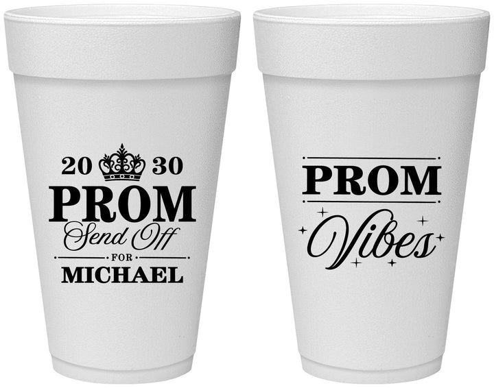 Personalized Prom 20 oz Foam Cups - Send Off | 50005