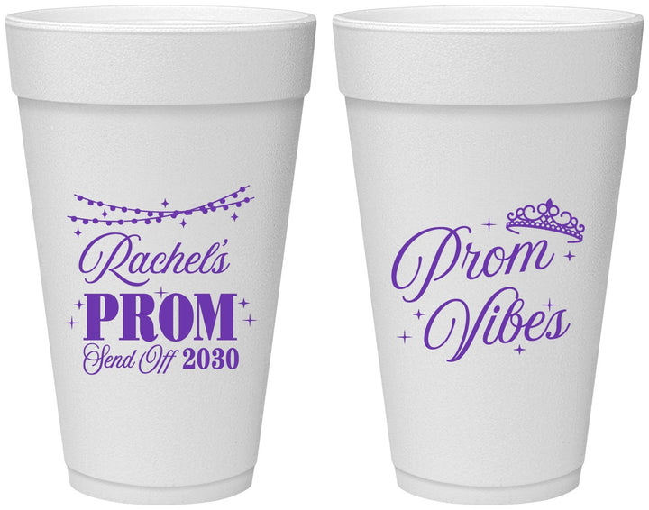 Personalized Prom 20 oz Foam Cups - Send Off | 50007