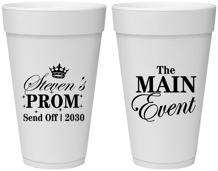 Personalized Prom 20 oz Foam Cups - Send Off | 50008