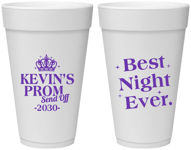 Personalized Prom 20 oz Foam Cups - Send Off | 50009