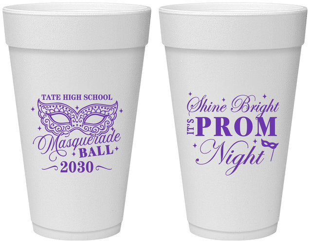 Personalized Prom 20 oz Foam Cups - Masquerade Ball | 50010