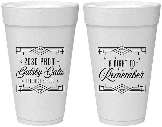 Personalized Prom 20 oz Foam Cups - Gatsby Gala | 50012