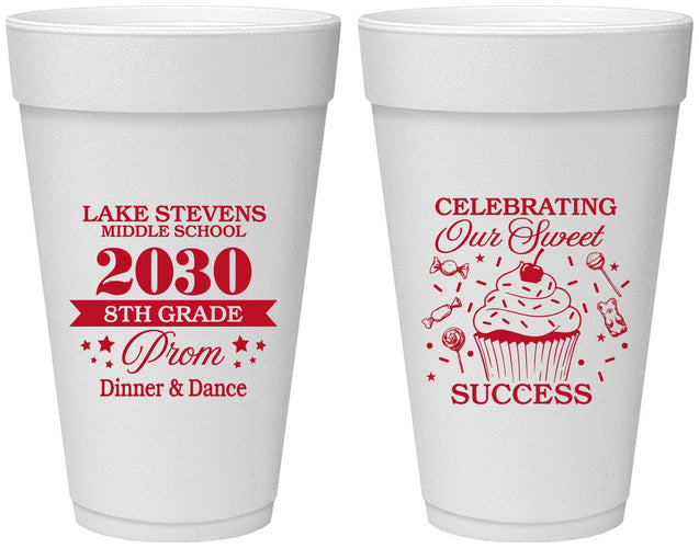 Personalized Prom 20 oz Foam Cups - 8th Grade Dance | 50013