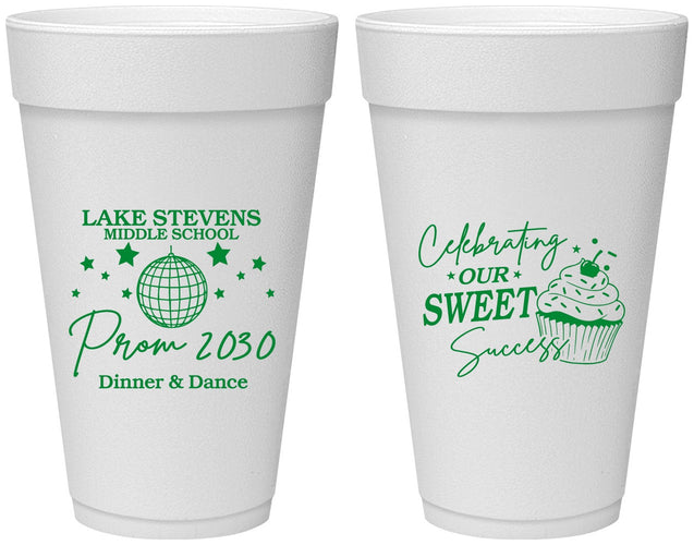 Personalized Prom 20 oz Foam Cups - Middle School Dance | 50014