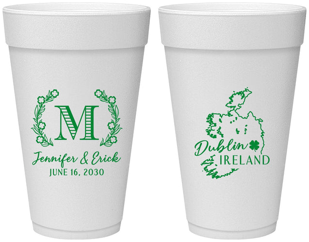 Personalized Wedding 20 oz Foam Cups - Ireland | 528