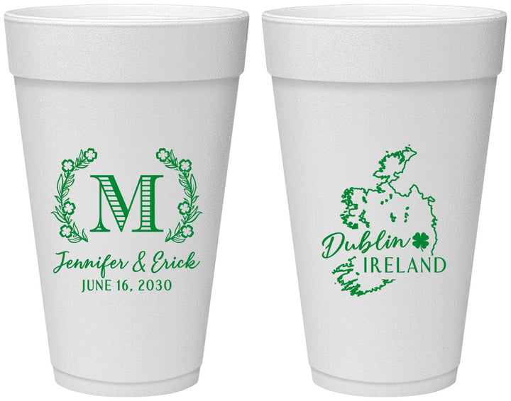 Personalized Wedding 20 oz Foam Cups - Ireland | 528