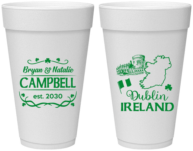 Personalized Wedding 20 oz Foam Cups - Ireland | 529