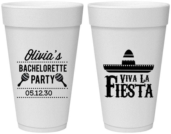 Personalized Bachelorette 20 oz Foam Cups - Viva La Fiesta | 60001