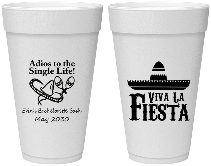 Personalized Bachelorette 20 oz Foam Cups - Viva La Fiesta | 60005