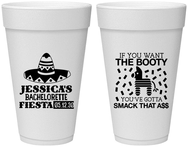 Personalized Bachelorette 20 oz Foam Cups - Mexico Fiesta | 60006