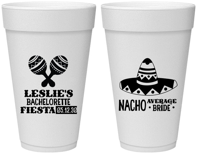 Personalized Bachelorette 20 oz Foam Cups - Nacho Average Bride | 60007